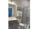 Well-lit bathroom featuring a glass-enclosed shower and neutral tones at 223 Chauncey Cir, Chapel Hill, NC 27516