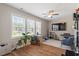 Large bonus room featuring hardwood floors and many windows at 223 Chauncey Cir, Chapel Hill, NC 27516