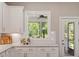 Bright kitchen with granite countertops and access to the outdoors at 223 Chauncey Cir, Chapel Hill, NC 27516