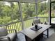 Relaxing screened-in porch with wooded view and comfortable seating at 223 Chauncey Cir, Chapel Hill, NC 27516