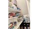 Organized storage space with shelves filled with games and containers at 223 Chauncey Cir, Chapel Hill, NC 27516