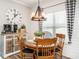 Dining nook with wood table and chairs, a rustic light fixture and large window at 2413 Whelen Dr, Graham, NC 27253