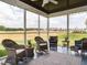 Relaxing screened patio with comfortable seating and views of the expansive backyard at 2413 Whelen Dr, Graham, NC 27253
