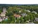 Aerial view of a neighborhood with lush green trees surrounding well-maintained homes at 3311 Canoe Brook Pkwy, Raleigh, NC 27614