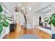 Grand foyer featuring a staircase, hardwood floors, high ceilings, and elegant decor at 401 Westbury Dr, Chapel Hill, NC 27516