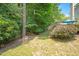 Green grass and mature trees. View of backyard and house at 4524 Drewbridge Way, Raleigh, NC 27604