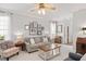 Comfortable living room with stylish decor, neutral tones, and ample seating, perfect for relaxation and entertaining at 4524 Drewbridge Way, Raleigh, NC 27604