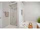 Spacious main bathroom features a stand up shower, soaking tub and vanity at 4524 Drewbridge Way, Raleigh, NC 27604