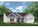 Charming single-Gathering home with a manicured lawn and attached two car garage at 521 Olivia Crossing Ct # 19, Four Oaks, NC 27524