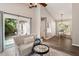 Eat in kitchen features sliding glass doors and breakfast area with table at 6412 Forest Ridge Dr, Durham, NC 27713