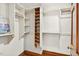 Walk-in closet showcasing shelving and wood trim at 6728 Glen Forrest Dr, Chapel Hill, NC 27517