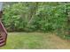 A beautiful backyard with lush greenery and mature trees, providing a peaceful and private outdoor space at 9 Monteith Ct, Durham, NC 27713