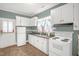 Functional kitchen with white appliances and cabinetry offering a clean and timeless design at 907 Morehead Ave, Durham, NC 27707