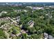 Wide aerial perspective of residential area near downtown, emphasizing the blend of nature and city life at 922 Tower St, Raleigh, NC 27607