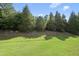 A well-manicured backyard featuring lush green grass and mature trees, offering a private outdoor space at 1123 Ambrose Dr, Rolesville, NC 27571