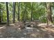 Backyard seating area with a fire pit creates a relaxing outdoor gathering spot at 116 Hidden Cellars Dr, Holly Springs, NC 27540