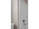 Close-up of a white shower with silver fixtures and a clean, modern design at 1203 Freeman Dr, Sanford, NC 27330