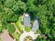 An aerial shot showing the roof and mature landscaping of the home at 2849 Rue Sans Famille, Raleigh, NC 27607