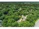 Aerial view of a house nestled among lush trees, showcasing a peaceful setting at 2849 Rue Sans Famille, Raleigh, NC 27607