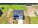 An aerial view of this charming home on a verdant lot showing its driveway and roof at , Fuquay Varina, NC 27526