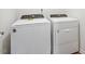 Laundry room showcasing a new white washer and dryer at , Fuquay Varina, NC 27526