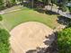 Overhead shot of Roberts Park ball field; ready for little league play at 333 Merrywood Dr, Raleigh, NC 27610