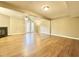 Large basement with a fireplace and access to the outdoors through French doors at 4324 Halliwell Dr, Raleigh, NC 27606