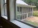 View from inside looking out to a screened-in porch, which offers a relaxing outdoor space at 462 Ashland Dr, Goldston, NC 27252