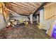 Unfinished basement offering potential for customization and storage, providing a versatile space in the home at 512 Mill Hopper Ln, Apex, NC 27502