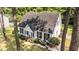 Aerial view of a charming single-story home, showing its landscaped front yard at 918 Circle Dr, Angier, NC 27501