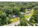 Aerial view of lush, mature trees surrounding residential homes at 111 Lattimore Ln, Durham, NC 27713