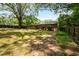 Expansive backyard featuring a large tree, lawn, and a garden, perfect for outdoor activities and relaxation at 111 Lattimore Ln, Durham, NC 27713