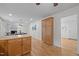 Spacious kitchen with hardwood floors and built-in storage, perfect for cooking and entertaining at 111 Lattimore Ln, Durham, NC 27713