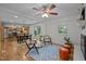 Open concept living space with eat-in kitchen, dining area, and living room at 111 Lattimore Ln, Durham, NC 27713