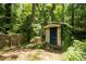 Charming shed with overgrown vines, offering a secluded storage area or potential for a creative workspace at 111 Lattimore Ln, Durham, NC 27713
