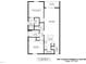 Detailed floor plan showcasing layout with two bedrooms, two baths, kitchen, living room, and balcony at 1851 Trailwood Heights Ln # 201, Raleigh, NC 27603