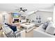 Comfortable living room with a decorative fireplace and built-in shelving at 201 Shady Lane Dr, Smithfield, NC 27577