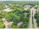 A beautiful aerial view of the neighborhood showcasing lush greenery, roads, and nearby commercial areas at 232 Clancy Cir, Cary, NC 27511