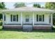 Charming single-story home featuring a covered front porch, white siding, and neatly trimmed dark green shutters at 310 Spring St, Durham, NC 27703