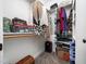 Walk-in closet with organized shelving and hanging space for clothes and accessories at 3581 Boulder Ct, Wake Forest, NC 27587
