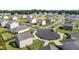 Aerial shot of a new residential community with modern homes and well-maintained landscaping at 3641 Drafton Dr, Raleigh, NC 27610
