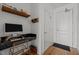 Bright home office with hardwood floors and built-in desk, perfect for working from home at 400 W North St # 900, Raleigh, NC 27603