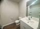 This bathroom features a sink, toilet, and shower at 50 Teal Dr, Youngsville, NC 27596
