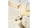 Bathroom features a tub, sink, vanity, and hexagon flooring at 5419 Vista View Ct, Raleigh, NC 27612