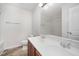 Bathroom with double sink vanity and a shower at 125 Brook Pl, Smithfield, NC 27577