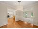 Open dining room showcases hardwood floors and easy access to the kitchen and living room, perfect for entertaining at 1317 Elmset Ln, Durham, NC 27713