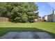 Expansive backyard featuring lush green grass and mature trees, perfect for outdoor activities and relaxation at 211 Cloverdale Dr, Durham, NC 27703