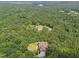 Overhead view of a home nestled within a dense, green forest, showcasing both privacy and natural beauty at 267 Bald Eagle Dr, Pittsboro, NC 27312