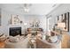 Cozy living room featuring a fireplace, stylish furnishings, and a relaxed atmosphere at 3201 Sawyers Mill Dr, Apex, NC 27539