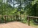 Inviting wooden deck overlooking the lake and wooded surroundings at 4070 Swannie Coble Rd, Snow Camp, NC 27349